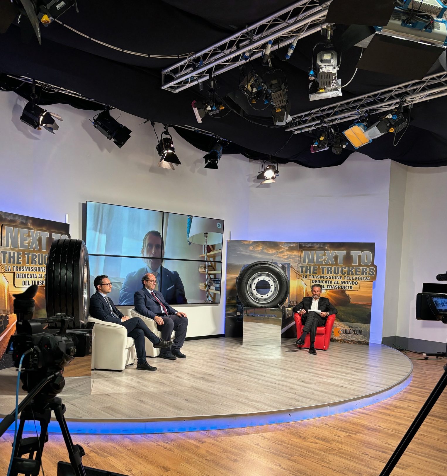 next to the truckers